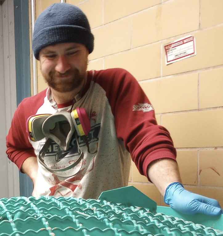 brian lassy mixing concrete